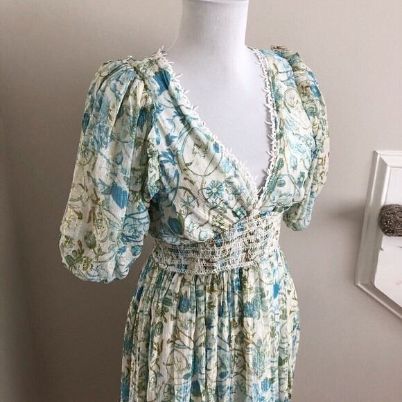 New Rococo Sand Elan midi Dress Teal size S - Picture 14 of 15
